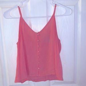 Coral/Pink Button Front Top